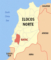 Province of Ilocos Norte Map locating the City of Batac